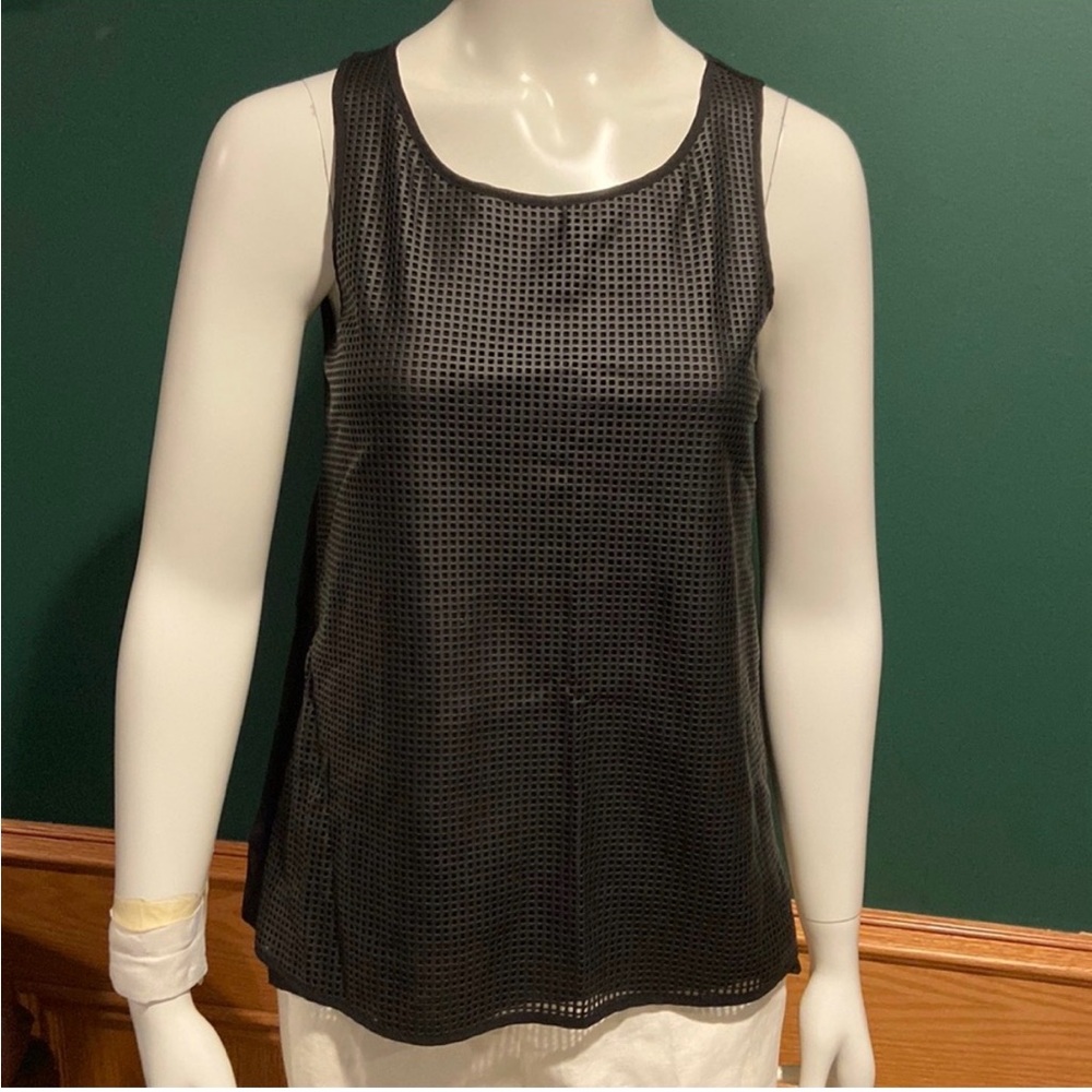Ann Taylor Factory Faux Leather Mixed-Media Tank Top - Picture 2 of 8